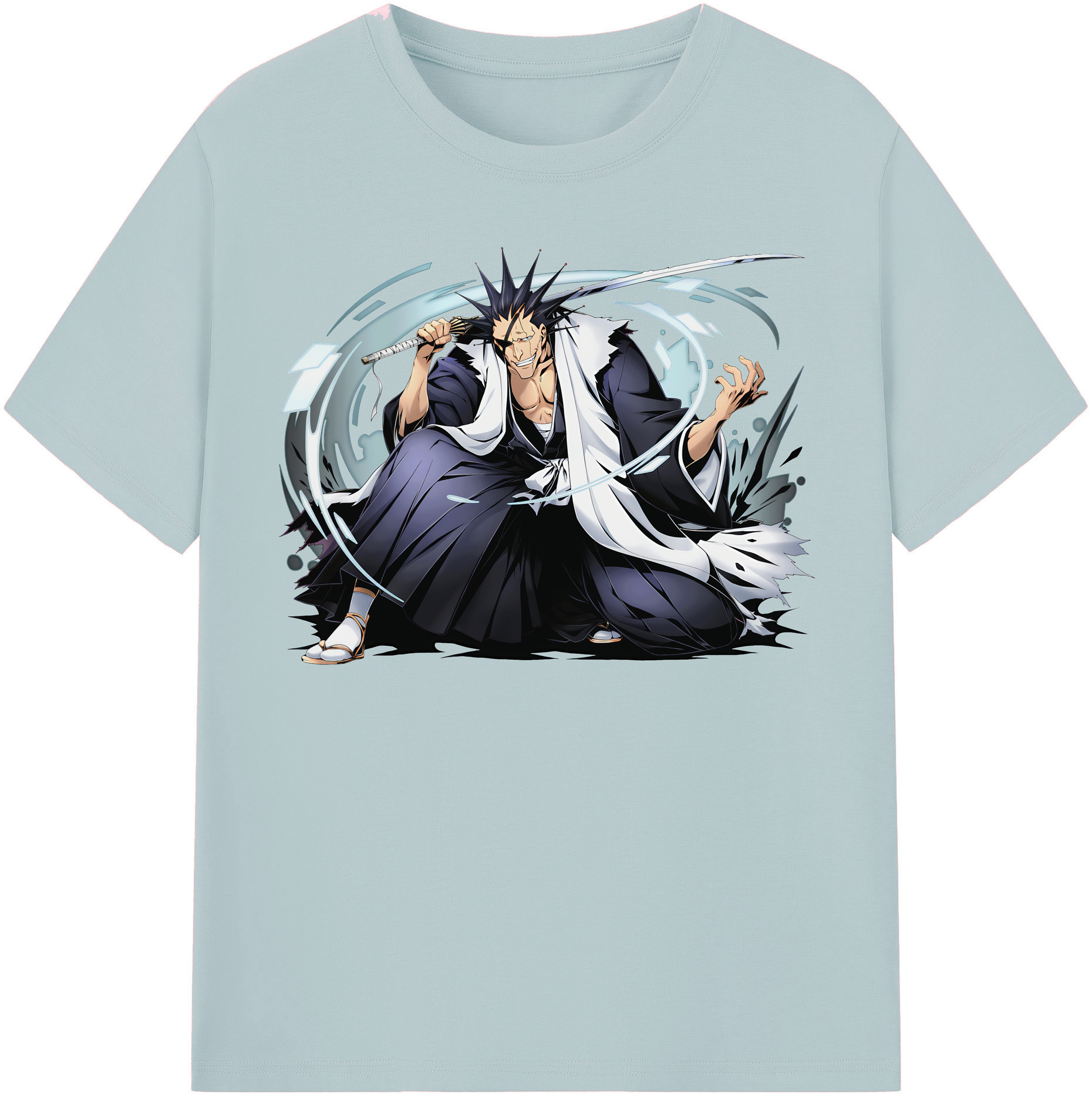 （画像用） ブリーチ ざらき けんぱち BLEACH Zaraki Kenpachi 綿100％半袖Tシャツ（フロントプリント）